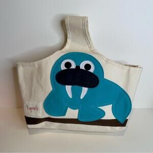 3 Sprouts Blue Walrus Kids Storage Bag